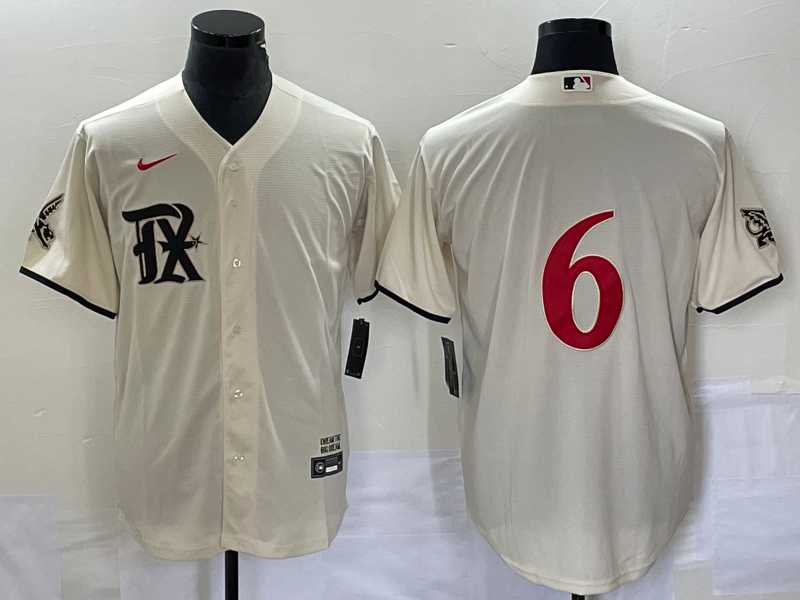 Men%27s Texas Rangers #6 Josh Jung Cream 2023 City Connect Flex Base Stitched Jersey